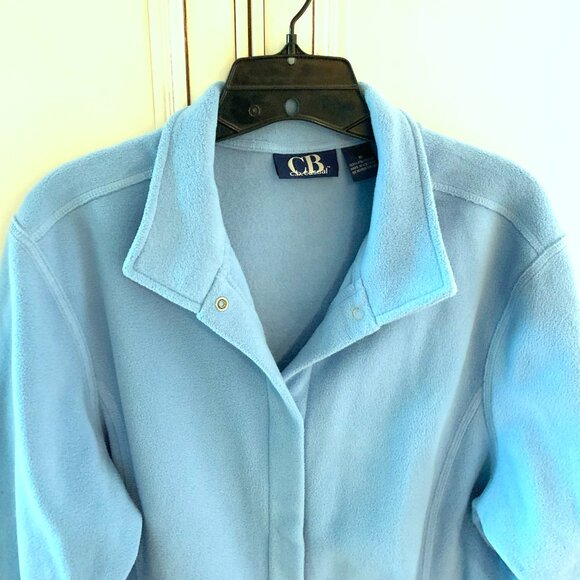 EUC Women's CB Casual Snap Front Dusty Blue Fleece Jacket size Medium - Picture 6 of 8